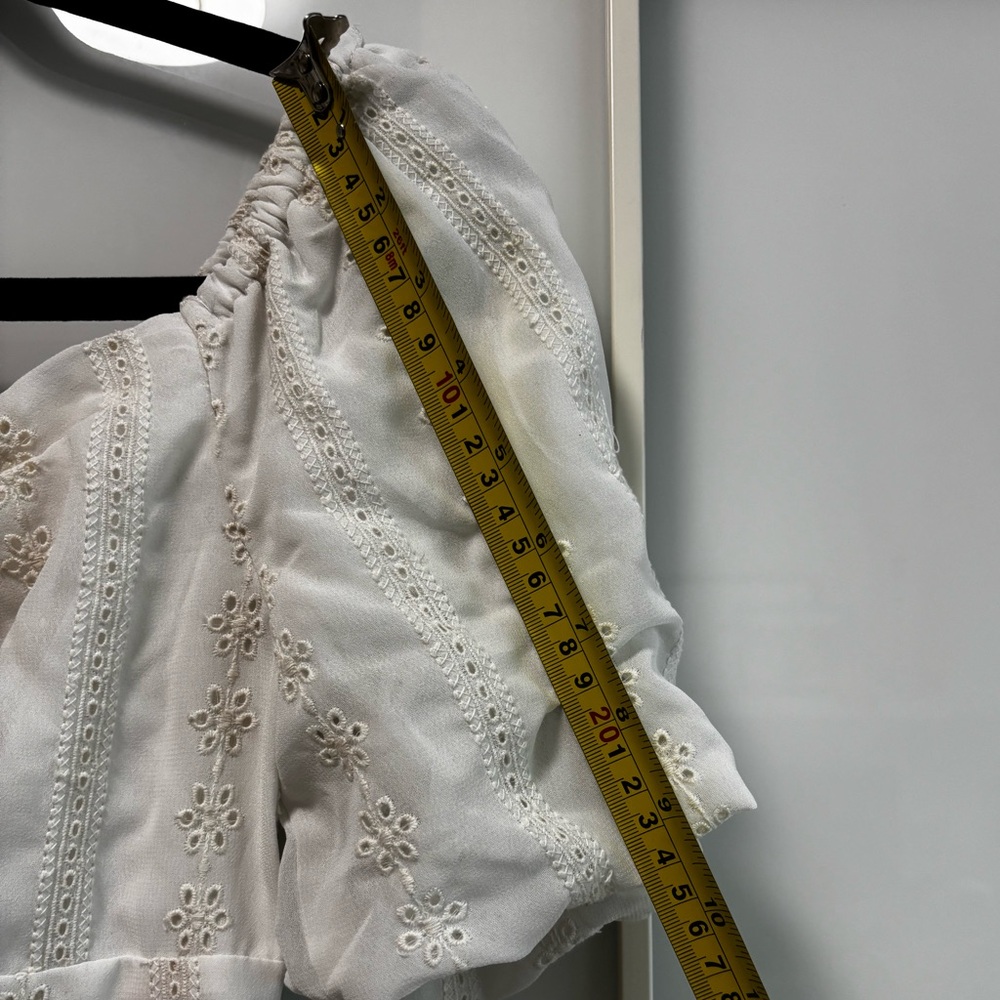 JAPNA White puffed sleeves crop top Size S - Picture 6 of 7